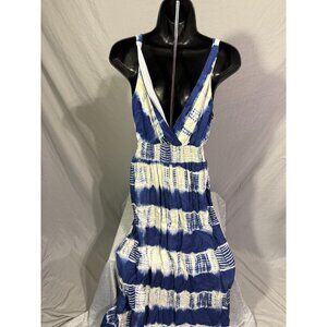 Shescool Blue Tie Dye Maxi Dress Vacation NWT New Womens Plus 1X 16/18